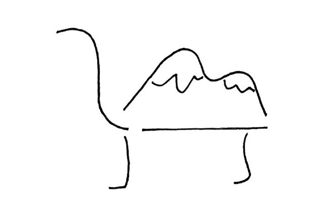 一波单线动物简笔画(大象,梅花鹿,豹子,马,狮子,骆驼,老虎)