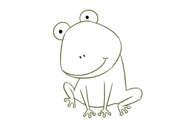 卡通青蛙简笔画步骤图片教程