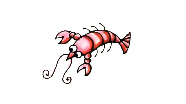 小龙虾简笔画步骤图文教程 彩色简单画法