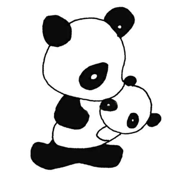一组大熊猫简笔画的简单画法图片素材