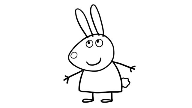 小兔贝瑞卡儿童简笔画步骤图片大全，小猪佩奇和他的朋友们