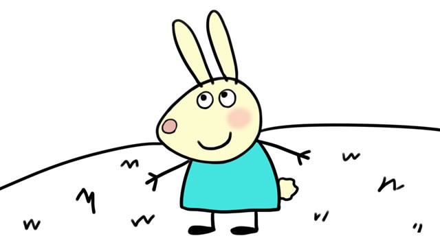 小兔贝瑞卡儿童简笔画步骤图片大全，小猪佩奇和他的朋友们