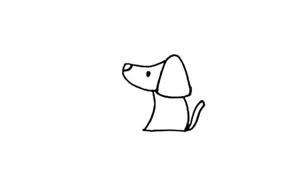 小狗如何画 简笔画吃骨头的小狗简单画法步骤图文教程
