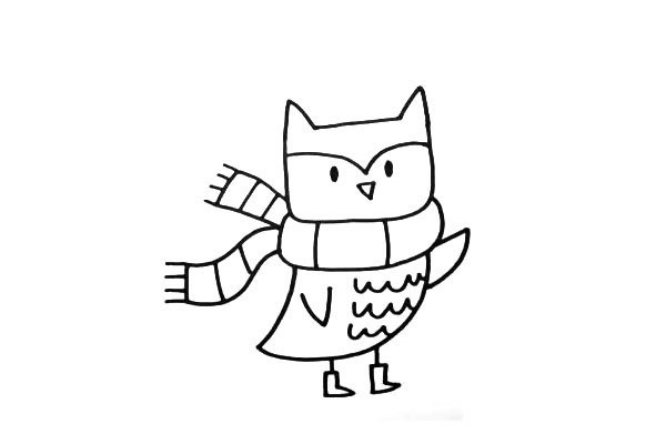 猫头鹰如何画 简笔画卡通猫头鹰的画法步骤图文教程