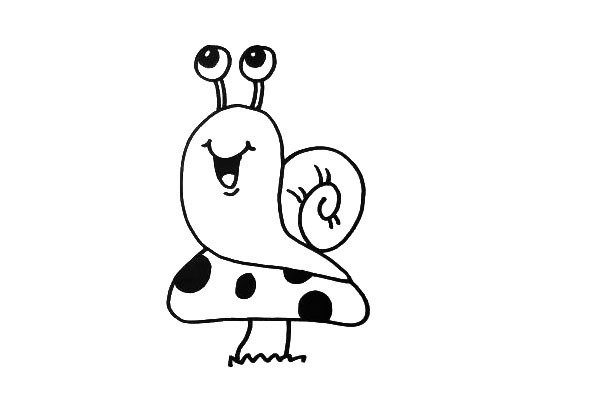 卡通蜗牛简笔画的画法步骤图文教程
