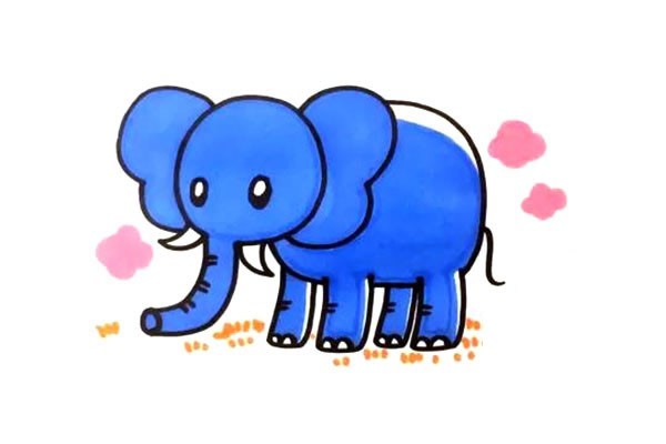 如何画彩色大象的画法 大象简笔画步骤图文教程