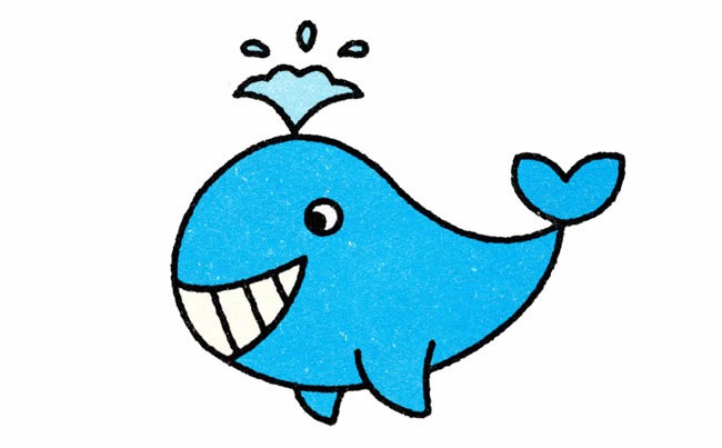 蓝鲸鱼简笔画 蓝鲸鱼简笔画步骤图片大全