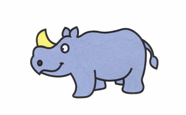 犀牛简笔画动物 犀牛动物简笔画步骤图片大全
