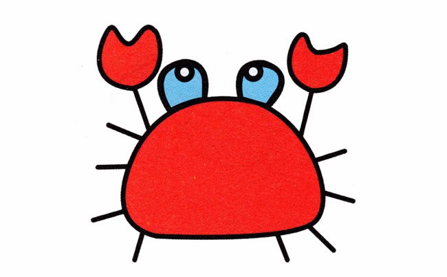 小螃蟹简笔画动物 小螃蟹动物简笔画步骤图片大全