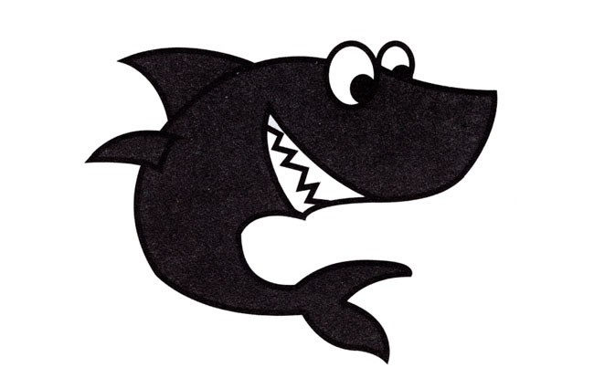 大鲨鱼简笔画动物 大鲨鱼动物简笔画步骤图片大全