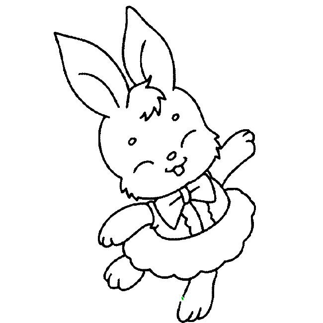 跳舞的小兔子简笔画动物 跳舞的小兔子动物简笔画步骤图片大全