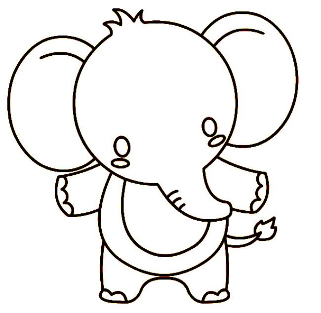 动物简笔画 可爱的小象简笔画动物 可爱的小象动物简笔画步骤图片大全