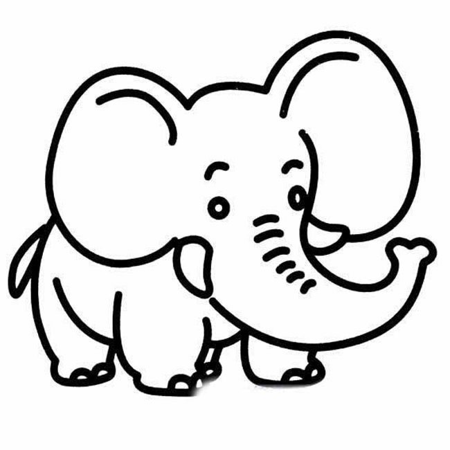 超萌卡通大象简笔画动物 超萌卡通大象动物简笔画步骤图片大全