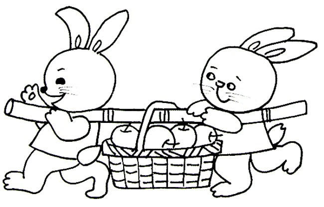 抬苹果的兔子简笔画动物 抬苹果的兔子动物简笔画步骤图片大全