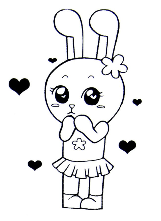 可爱兔子姑娘简笔画动物 可爱兔子姑娘动物简笔画步骤图片大全