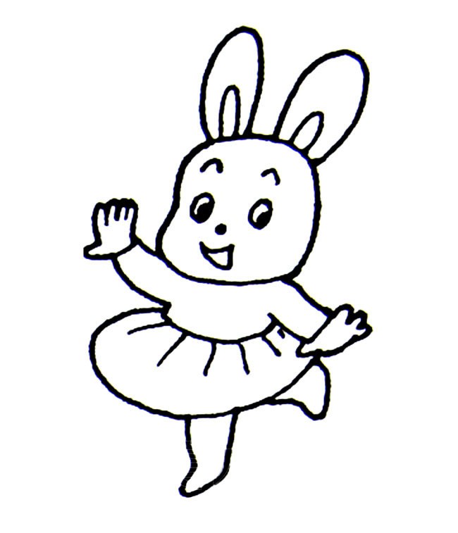 跳舞的兔子简笔画动物 跳舞的兔子动物简笔画步骤图片大全