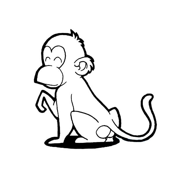 猴子简笔画动物 猴子动物简笔画步骤图片大全