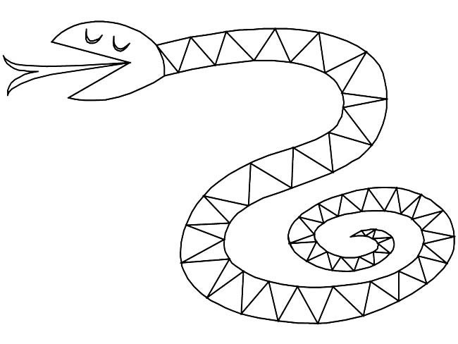 花斑蛇简笔画动物 花斑蛇动物简笔画步骤图片大全