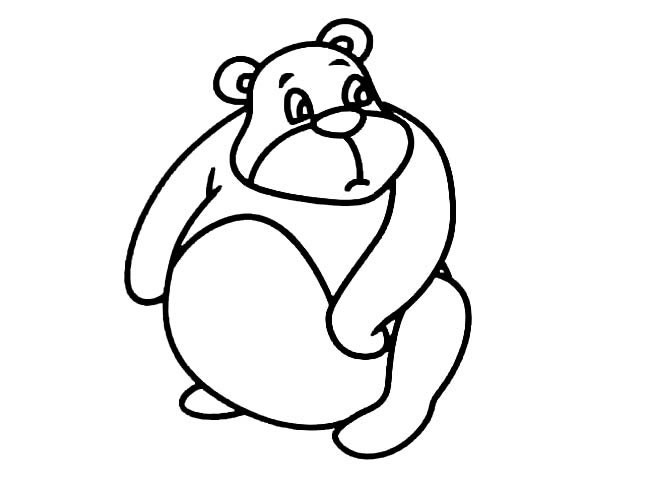 小胖熊简笔画动物 小胖熊动物简笔画步骤图片大全