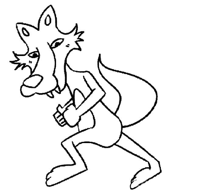 大灰狼简笔画动物 大灰狼动物简笔画步骤图片大全