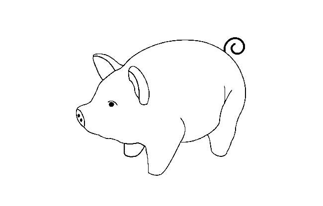 小肥猪简笔画动物 小肥猪动物简笔画步骤图片大全