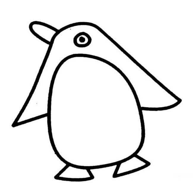 企鹅简笔画动物 企鹅动物简笔画步骤图片大全二