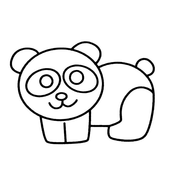 大熊猫简笔画动物 大熊猫动物简笔画步骤图片大全三