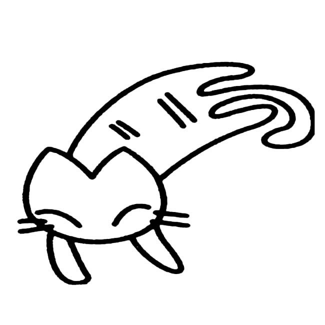 卡通小猫简笔画动物 卡通小猫动物简笔画步骤图片大全