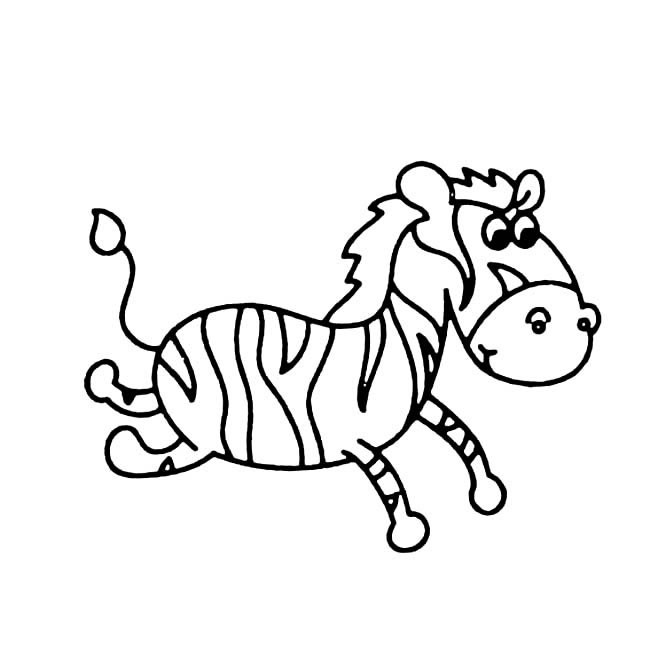 奔跑的斑马简笔画动物 奔跑的斑马动物简笔画步骤图片大全