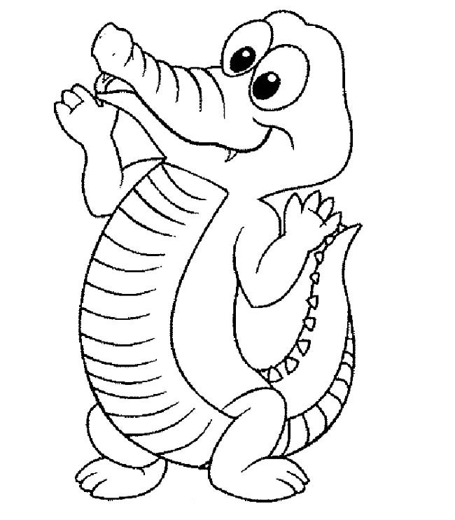 卡通鳄鱼简笔画动物 卡通鳄鱼动物简笔画步骤图片大全三