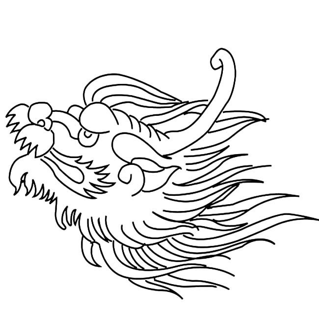 中国龙龙头简笔画动物 中国龙龙头动物简笔画步骤图片大全