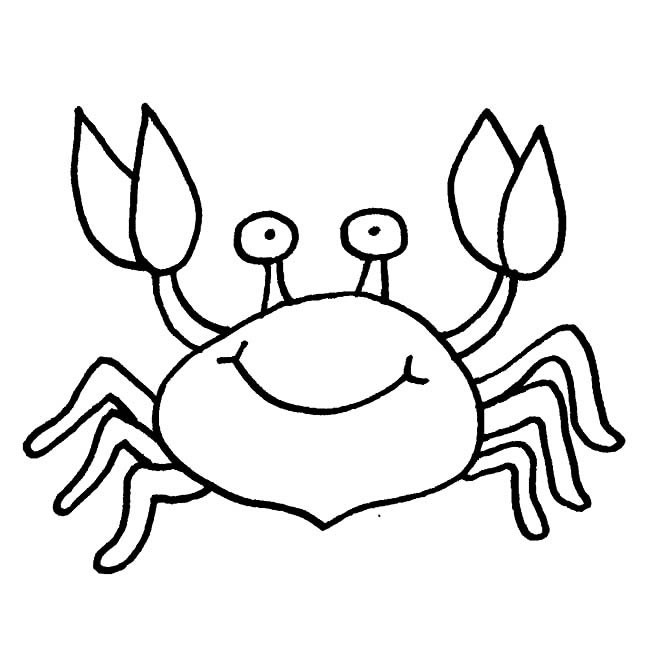 螃蟹简笔画动物 螃蟹动物简笔画步骤图片大全三