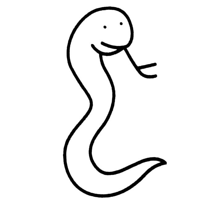 一条小蛇简笔画动物 一条小蛇动物简笔画步骤图片大全