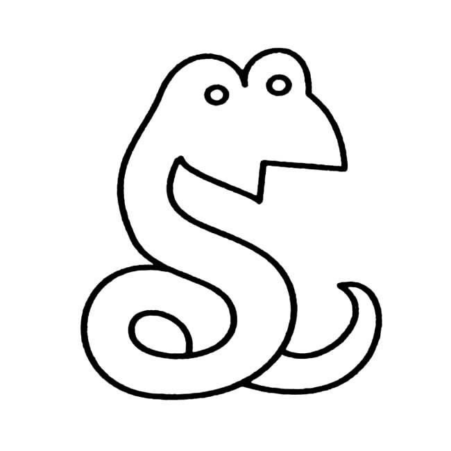 一条大蛇简笔画动物 一条大蛇动物简笔画步骤图片大全