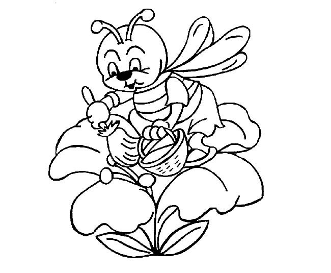 儿童简笔画 采花的蜜蜂简笔画图片 采花的蜜蜂动物简笔画步骤图片大全