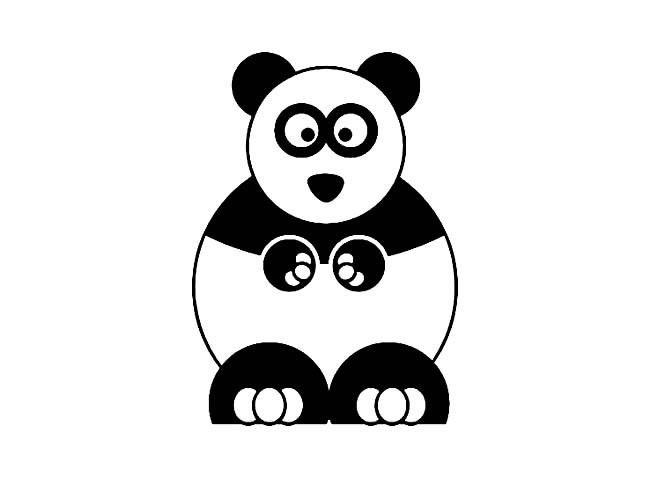儿童简笔画 卡通熊猫简笔画图片 卡通熊猫动物简笔画步骤图片大全