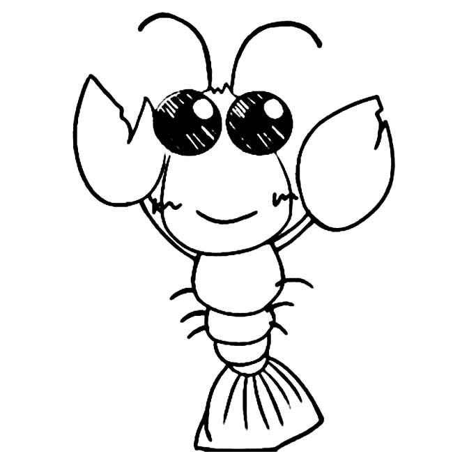 儿童简笔画 卡通小龙虾简笔画图片 卡通小龙虾动物简笔画步骤图片大全