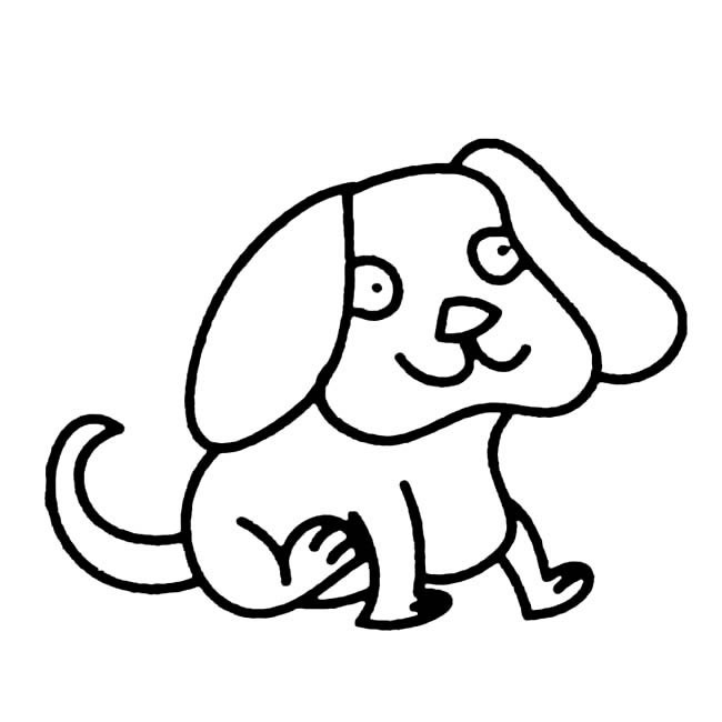 可爱小狗简笔画图片 可爱小狗动物简笔画步骤图片大全