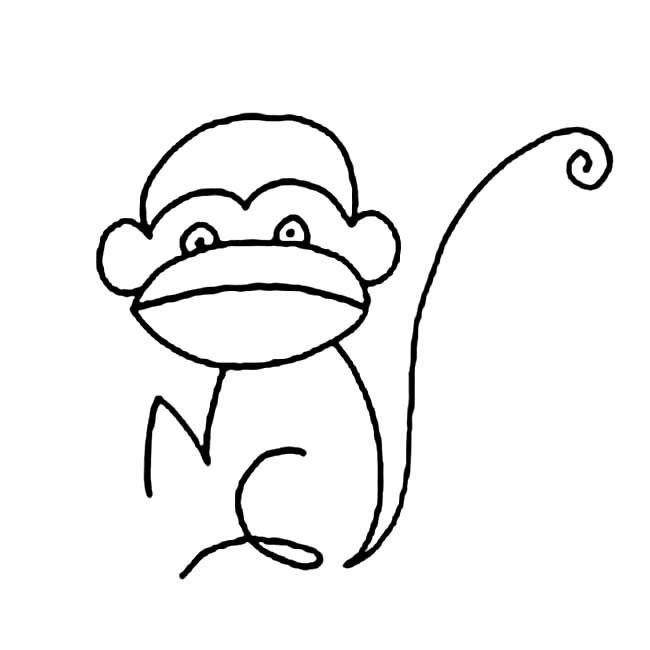 儿童简笔画 猴子简笔画图片 猴子动物简笔画步骤图片大全