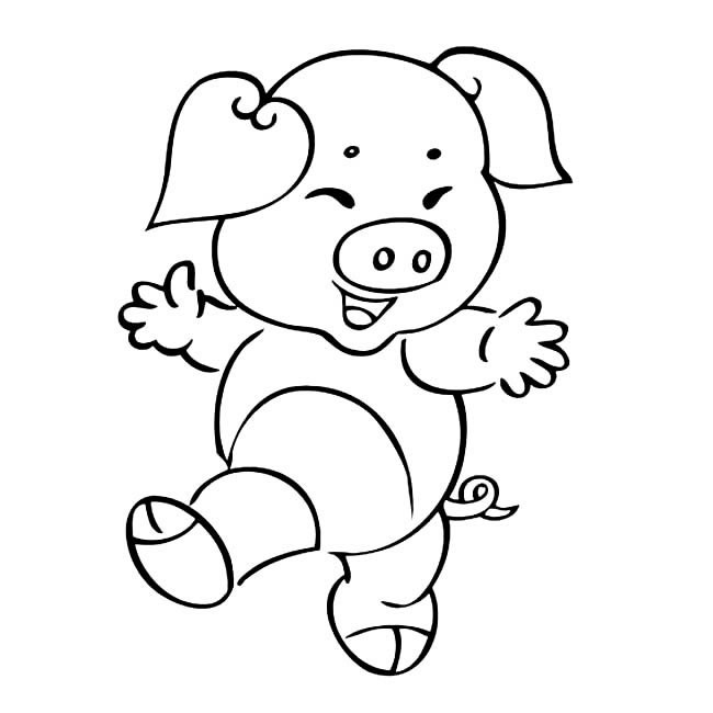 可爱卡通猪简笔画大全 可爱卡通猪简笔画图片大全
