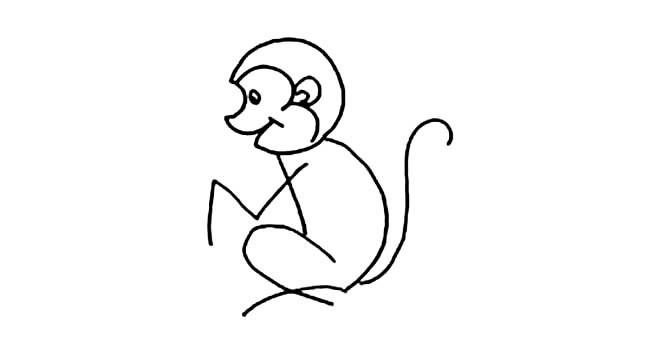 动物简笔画大全 动物猴子简笔画图片大全4
