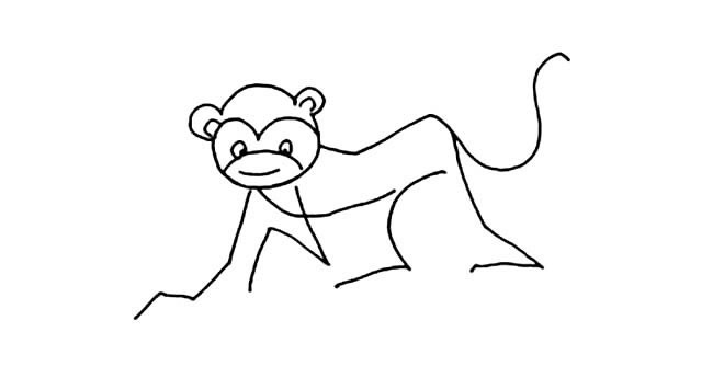 动物简笔画大全 动物猴子简笔画图片大全5