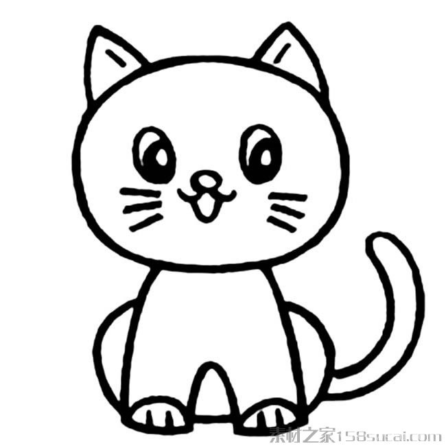 动物简笔画大全 可爱小猫简笔画图片大全2