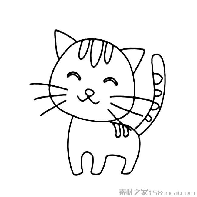 动物简笔画大全 可爱小猫咪简笔画图片大全3