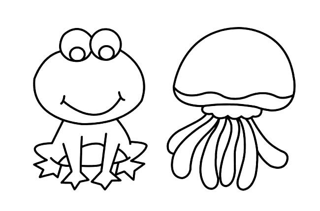 青蛙简笔画 青蛙和章鱼简笔画图片
