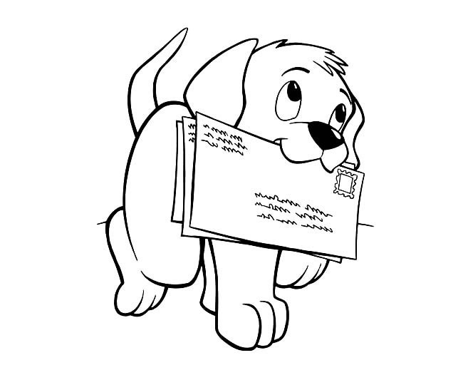 小狗简笔画 叼信封的小狗简笔画图片