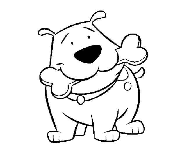 小狗简笔画 叼骨头的小狗简笔画图片