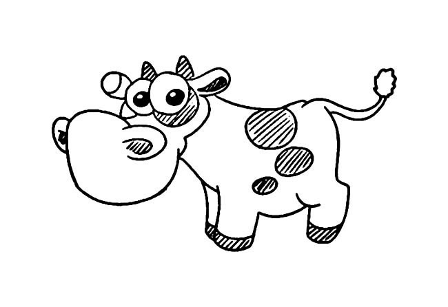 奶牛简笔画 卡通可爱奶牛简笔画图片