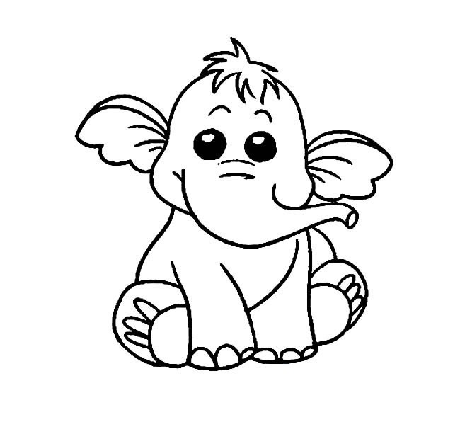 大象简笔画 可爱的卡通小象简笔画图片