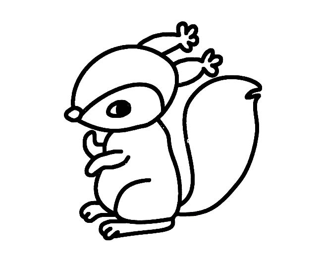 小松鼠简笔画 卡通可爱小松鼠简笔画图片